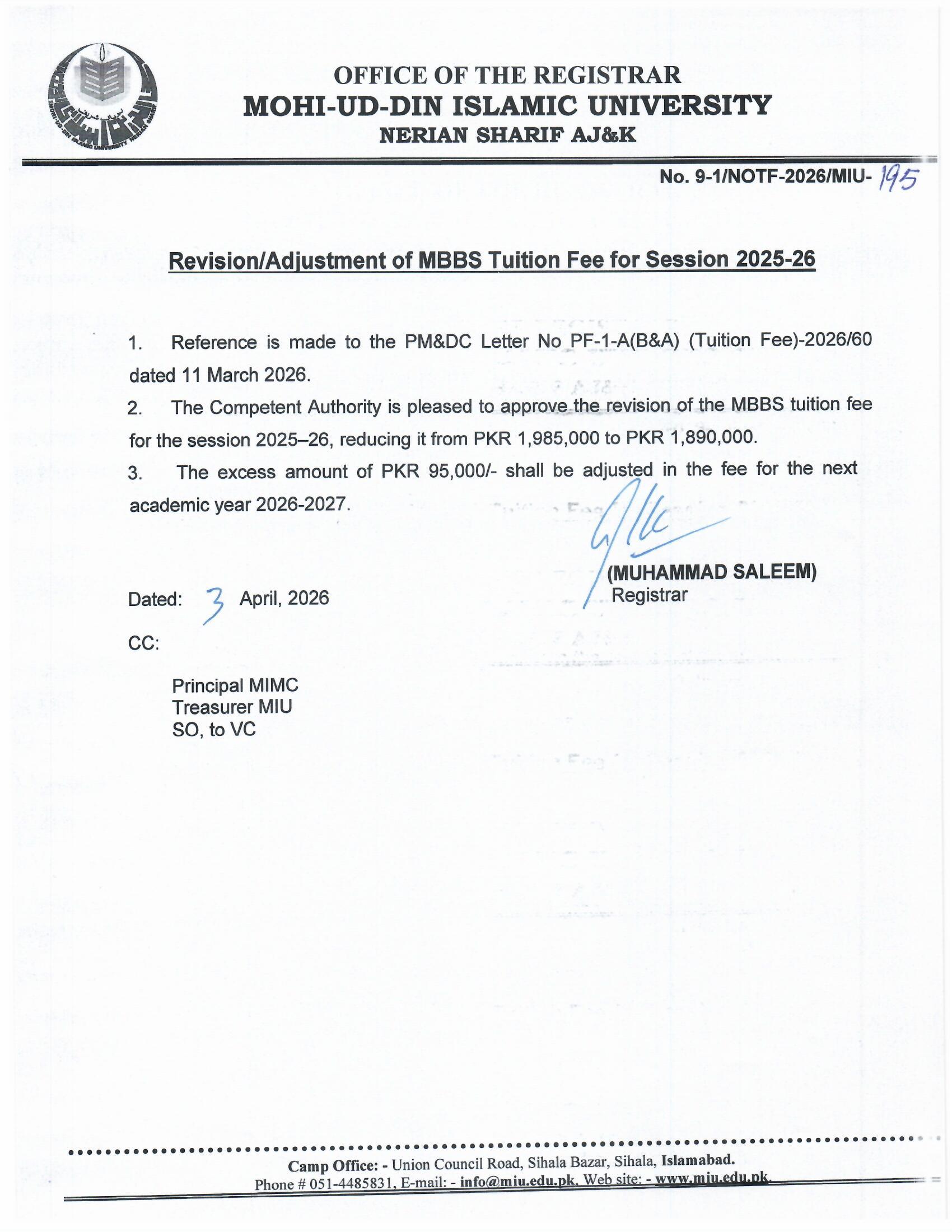MBBS Session 2025-26