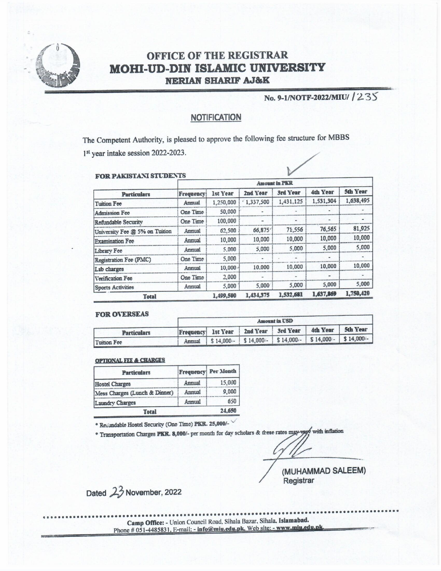 MBBS Session 2022-23