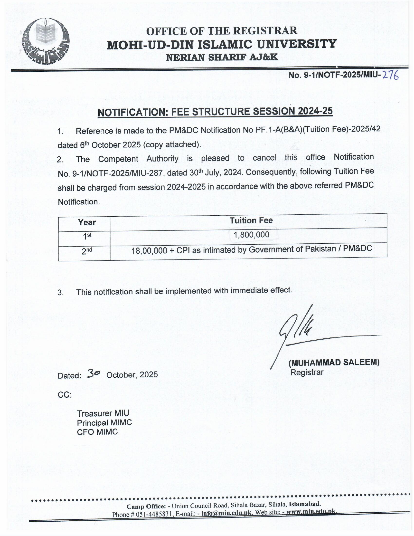 MBBS Session 2024-25